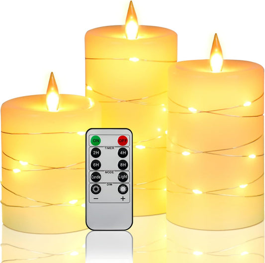 Flameless Candles,Led Candles,Battery Candles, Real Wax 3PCS